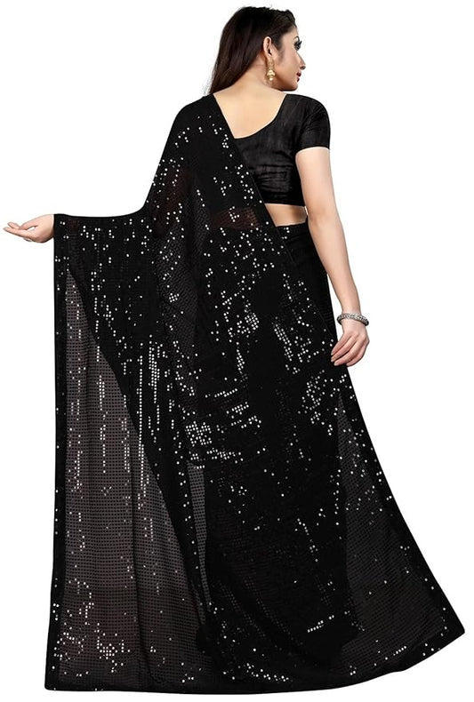 Trendy Sequins Work Georgette Saree(PL)